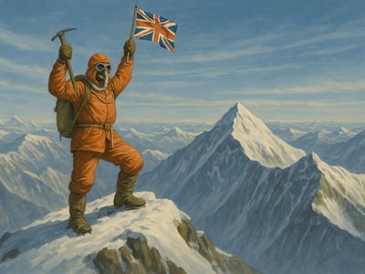 Edmund Hillary et Tenzing Norgay lors de l’ascension victorieuse de l’Everest, menée le 29 mai 1953 dans l’Himalaya.