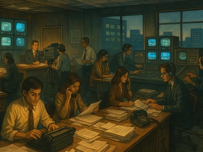 CNN en sus inicios como canal de noticias por cable que comenzó a emitir desde Atlanta el 1 de junio de 1980.