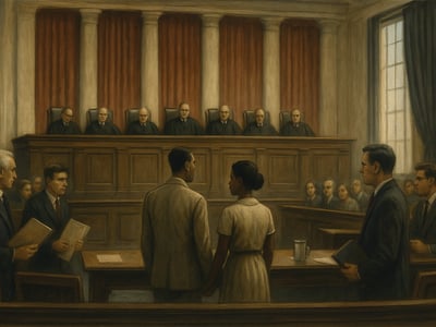 Richard Loving y Mildred Jeter Loving, cuya causa llevó al Tribunal Supremo de EE. UU. a anular las prohibiciones raciales del matrimonio en Virginia en 1967.