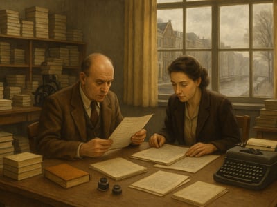 Anne Frank e il suo diario sono legati alla pubblicazione di Het Achterhuis ad Amsterdam il 25 giugno 1947, dopo la conservazione dei manoscritti durante il dopoguerra.