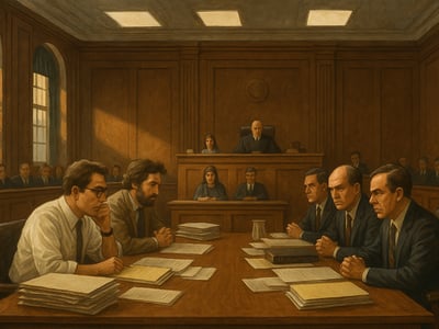 Bezug zum Verfahren New York Times Co. v. United States vor dem U.S. Supreme Court in Washington, D.C., über die weitere Veröffentlichung der Pentagon Papers.