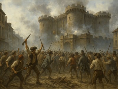 La Bastilla, fortaleza y prisión estatal de París, fue tomada por grupos armados el 14 de julio de 1789 durante la insurrección en la ciudad.