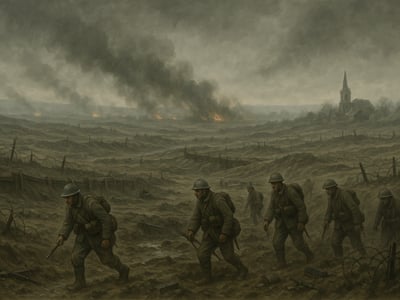 Začátek německé ofenzivy u Marny a v Champagne ve Francii 15. července 1918 během první světové války.