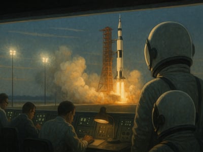 Gemini X, carrying John W. Young and Michael Collins, during NASA's 1966 mission from Cape Kennedy focused on docking and EVA operations.