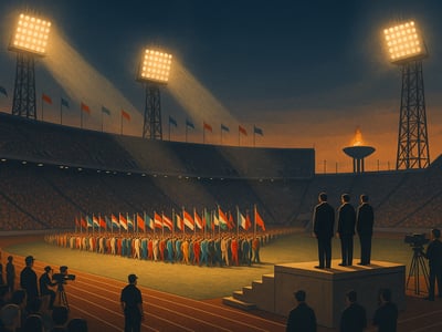 Die Eröffnungsfeier der Olympischen Sommerspiele 1992 in Barcelona im Estadi Olímpic de Montjuïc am 25. Juli 1992.
