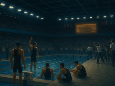 Michael Phelps durante los Juegos Olímpicos de Londres 2012, vinculados a su 19.ª medalla olímpica en el relevo 4×200 m libre masculino.