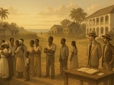 Připomínka zrušení právního statusu otroctví v části Britského impéria od 1. srpna 1834, zejména v Karibiku, na Mauriciu a v Kapsku.