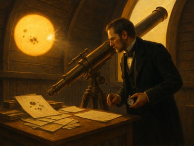Richard Christopher Carrington při pozorování Slunce 1. září 1859 v soukromé observatoři v Redhillu v hrabství Surrey zaznamenal náhlé zjasnění.