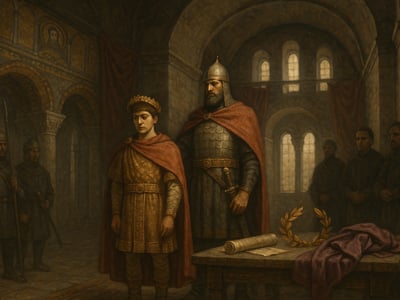 Romulus Augustus and Odoacer are linked to the transfer of imperial power at Ravenna in 476, a conventional marker for the end of the Western Roman Empire.