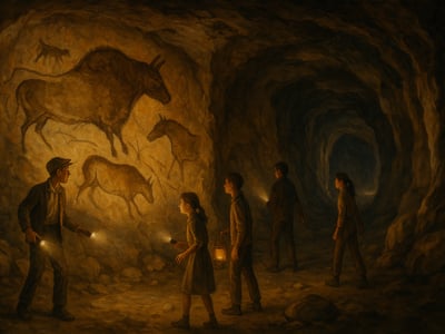 Lascaux cave near Montignac in France, where four teenagers discovered decorated Paleolithic chambers on 12 September 1940.