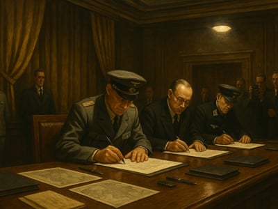 Representantes de Alemania, Italia y Japón durante la firma del Pacto Tripartito en Berlín el 27 de septiembre de 1940.