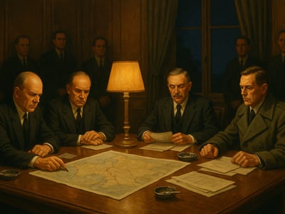 Representantes de Alemania, Italia, Gran Bretaña y Francia en Múnich durante las negociaciones sobre los Sudetes en septiembre de 1938.
