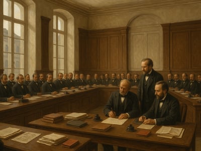 Representantes de 22 países en Berna, Suiza, vinculados a la firma del Tratado de Berna de 1874 sobre el correo internacional.