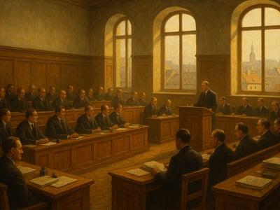 Historický motív spojený so vznikom Československej štátnej univerzity v Bratislave v roku 1919. Pripomína schválenie zákona Národným zhromaždením.