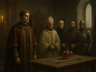 Ľudovít I. Uhorský v období nástupu na trón po smrti Karola I. vo Vyšehrade v júli 1342. Ujal sa vlády nad Uhorskom a Chorvátskom.
