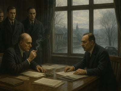 Adolf Hitler a Neville Chamberlain během jednání v Bad Godesbergu v září 1938, kdy byly předloženy podmínky známé jako Godesberské memorandum.