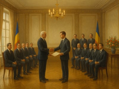 Robert Fico during the October 2023 appointment of Slovakia's new government in Bratislava, marking the start of his fourth term as prime minister.