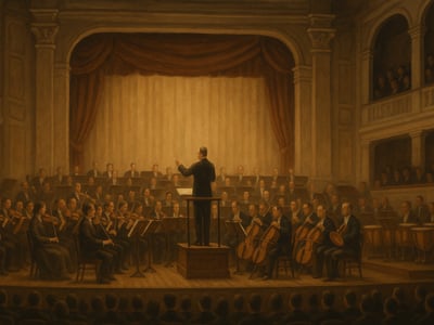 The Slovak Philharmonic at its first public concert in Bratislava on 27 October 1949, conducted by Ľudovít Rajter.